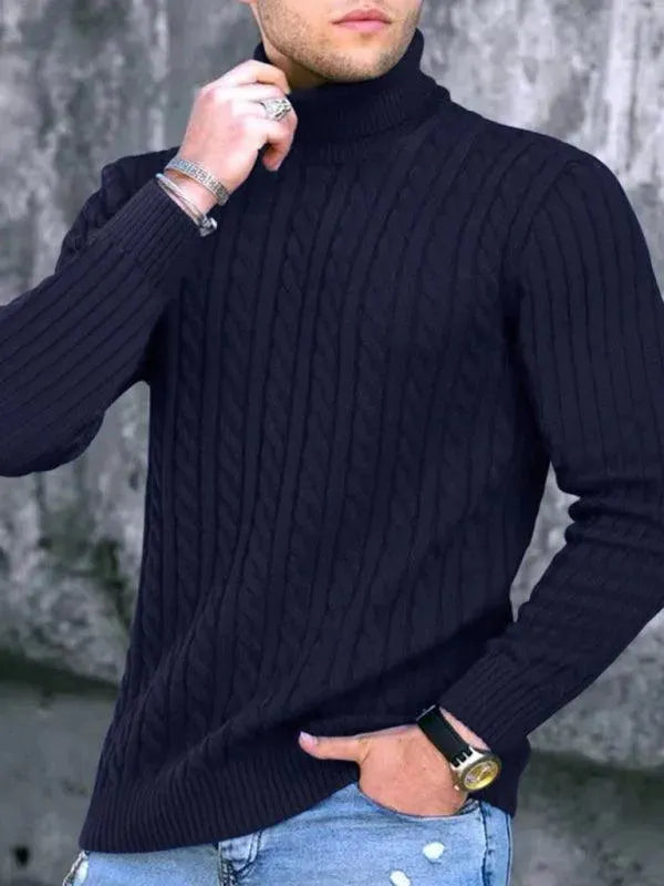 Drune | Enger Stretch Herren Pullover mit Rollkragen