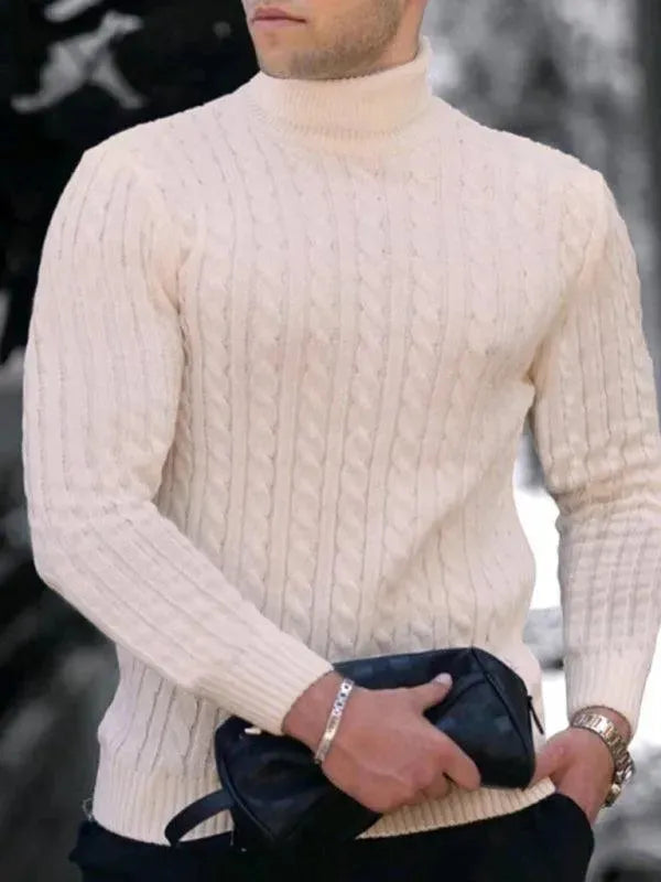 Drune | Enger Stretch Herren Pullover mit Rollkragen