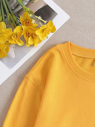 Drune | Lässiges gelbes Sweatshirt mit humorvollem Grafikdruck