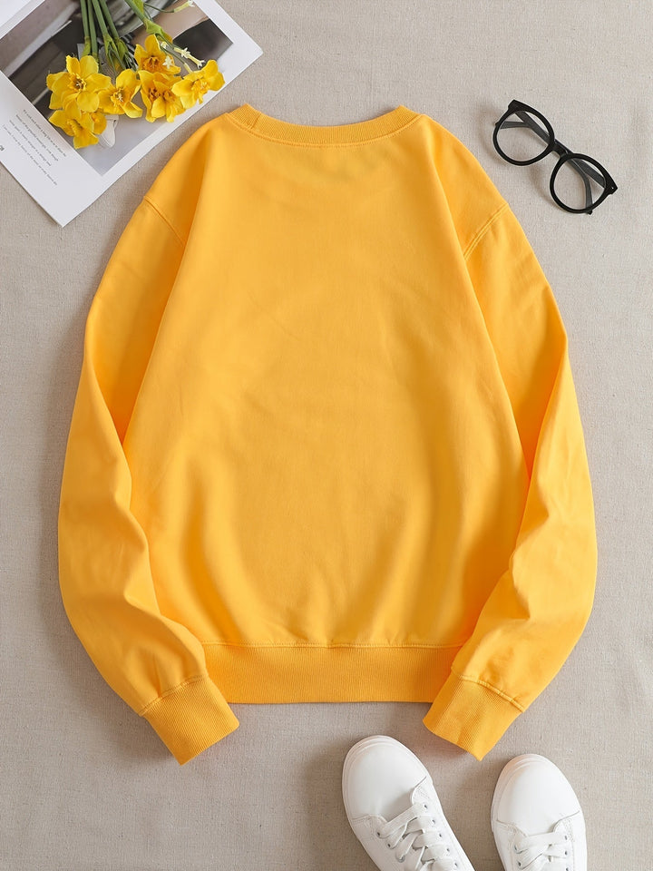 Drune | Lässiges gelbes Sweatshirt mit humorvollem Grafikdruck