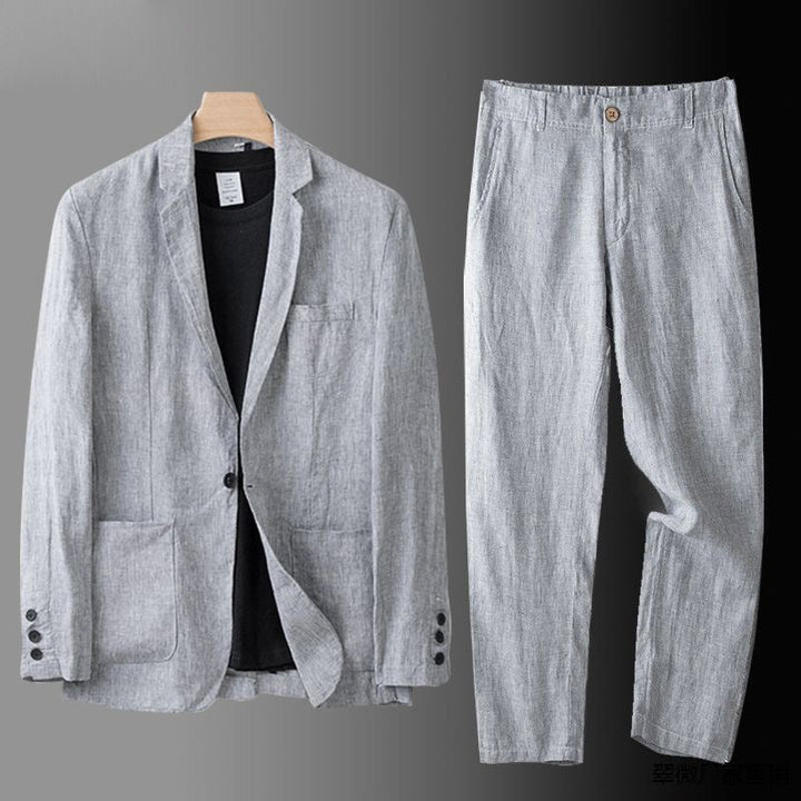 Drune | Lässiger Leinen Blazer Für Herren Anzugset