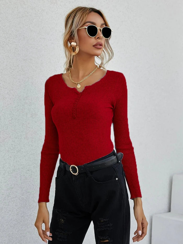 Drune | Shirt I Damen V-Ausschnitt Pullover