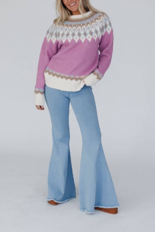 Drune | Weihnachten Verdickter Rundhals Langarm Gestrickter Pullover