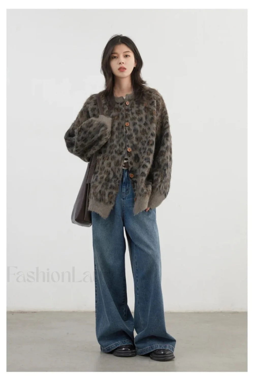 Drune | Leopardenmuster Einreiher Cardigan