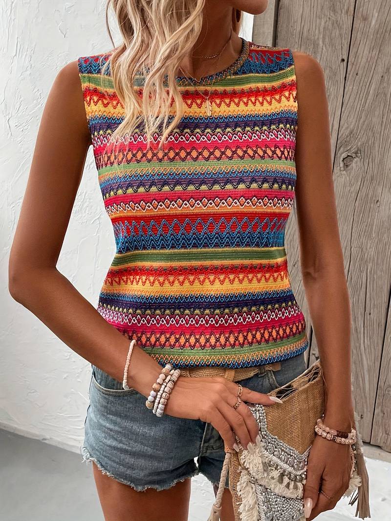 Drune | Bunt Gestreiftes Tanktop