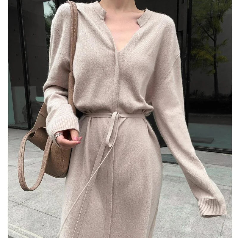 Drune | Stilvolle Herbst Schicke Lange Ärmel Pullover Kleid Für Frauen
