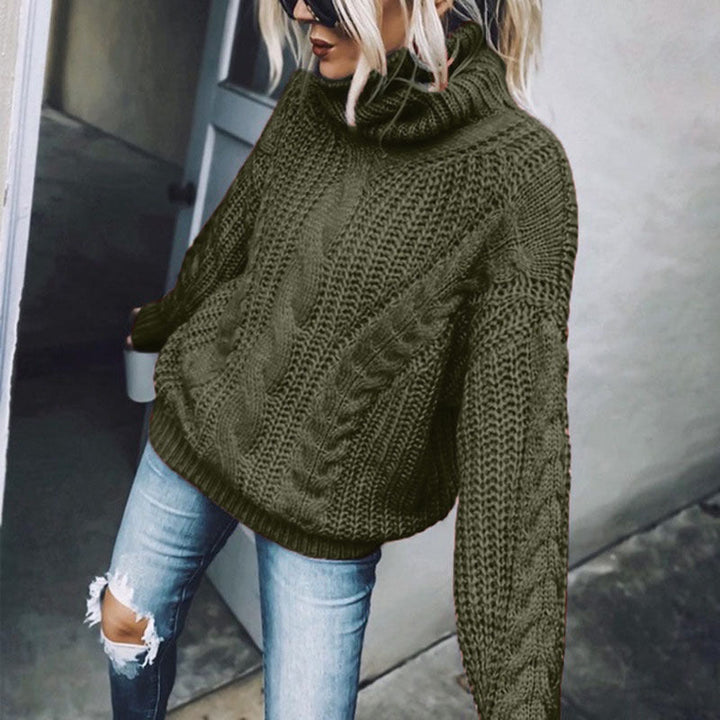 Drune | Chunky Strickpullover mit Rollkragen Weich und Warm Kabelstrick