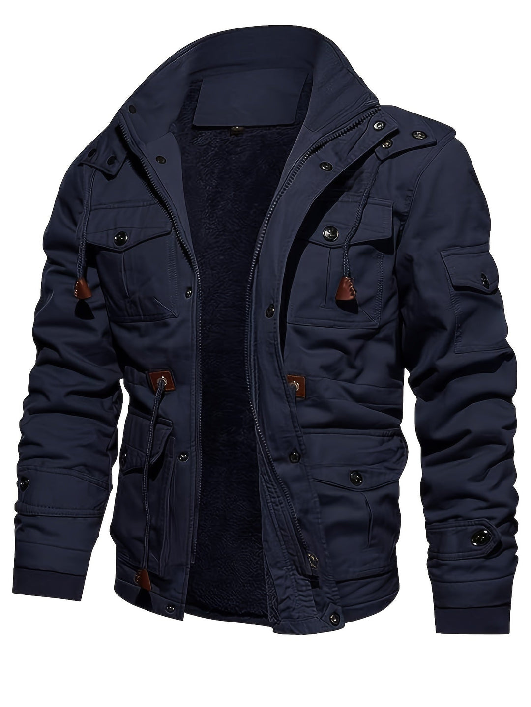 Drune | Warme Fleece Kapuzen-Cargo-Outdoorjacke Für Herren - Perfekt für Outdoor-Aktivitäten