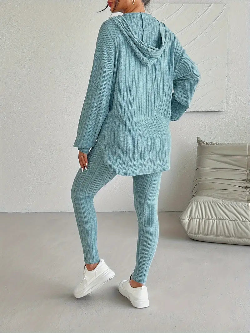Drune | Geripptes Strick-Loungewear-Set