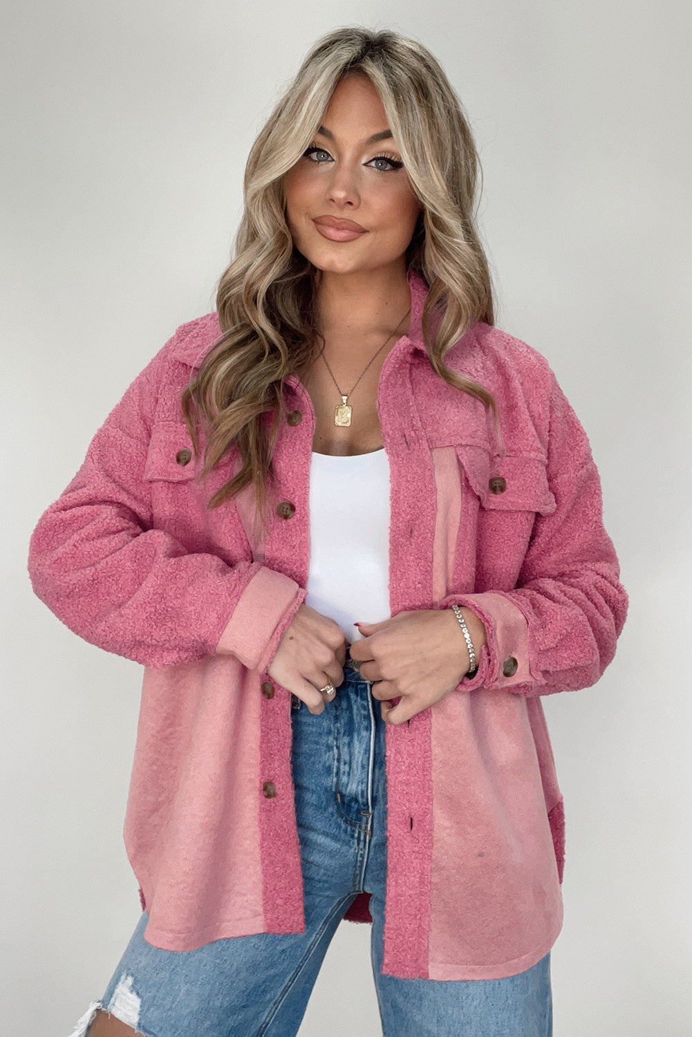 Drune | Weiche Hemdjacke mit Knöpfen Polyester Lässig und Trendy