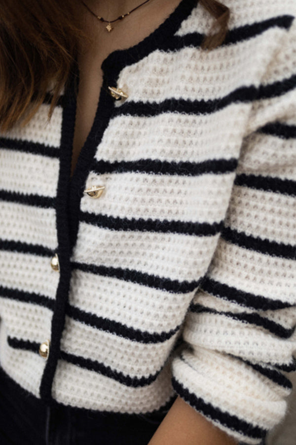 Drune | gestreifter Rundhalsjacke