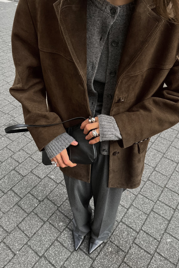Drune | Vintage Reverslose Wildlederjacke