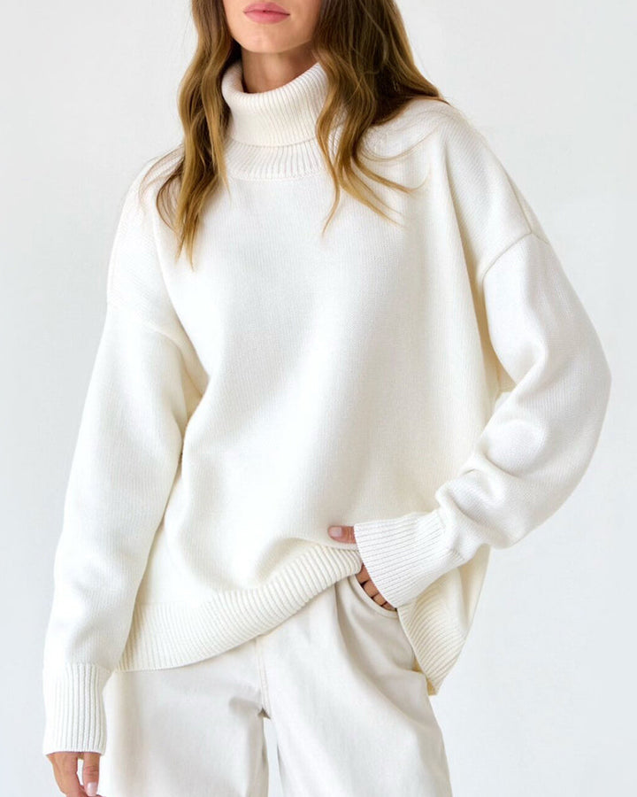 Drune | Eleganter Oversized Damen Rollkragenpullover Aus Baumwolle