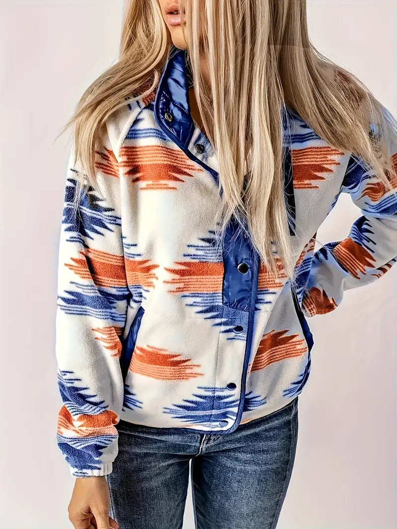 Drune | Aztekmuster Jacke mit Knopfverschluss