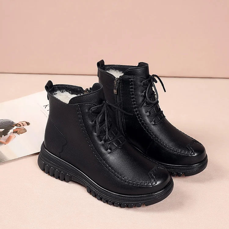 Drune | Damen Warme Leder Martin Stiefel