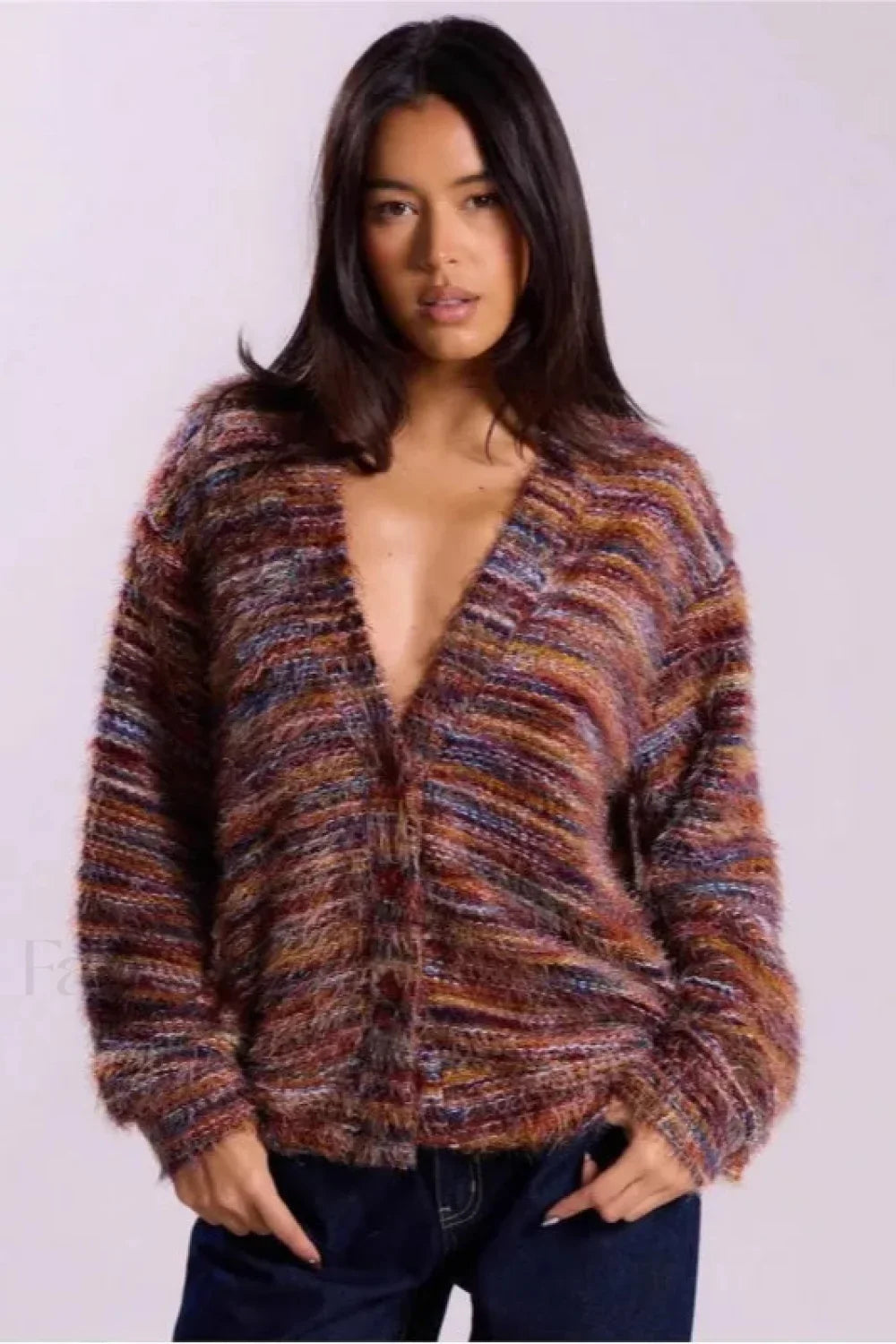Drune | Vintage Streifen Cardigan mit V-Ausschnitt