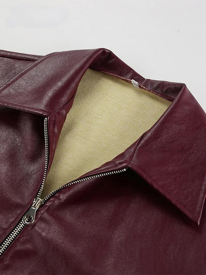 Drune | Jacke Aus Kunstleder mit Stylischem Reverskragen und Reißverschlussdetails