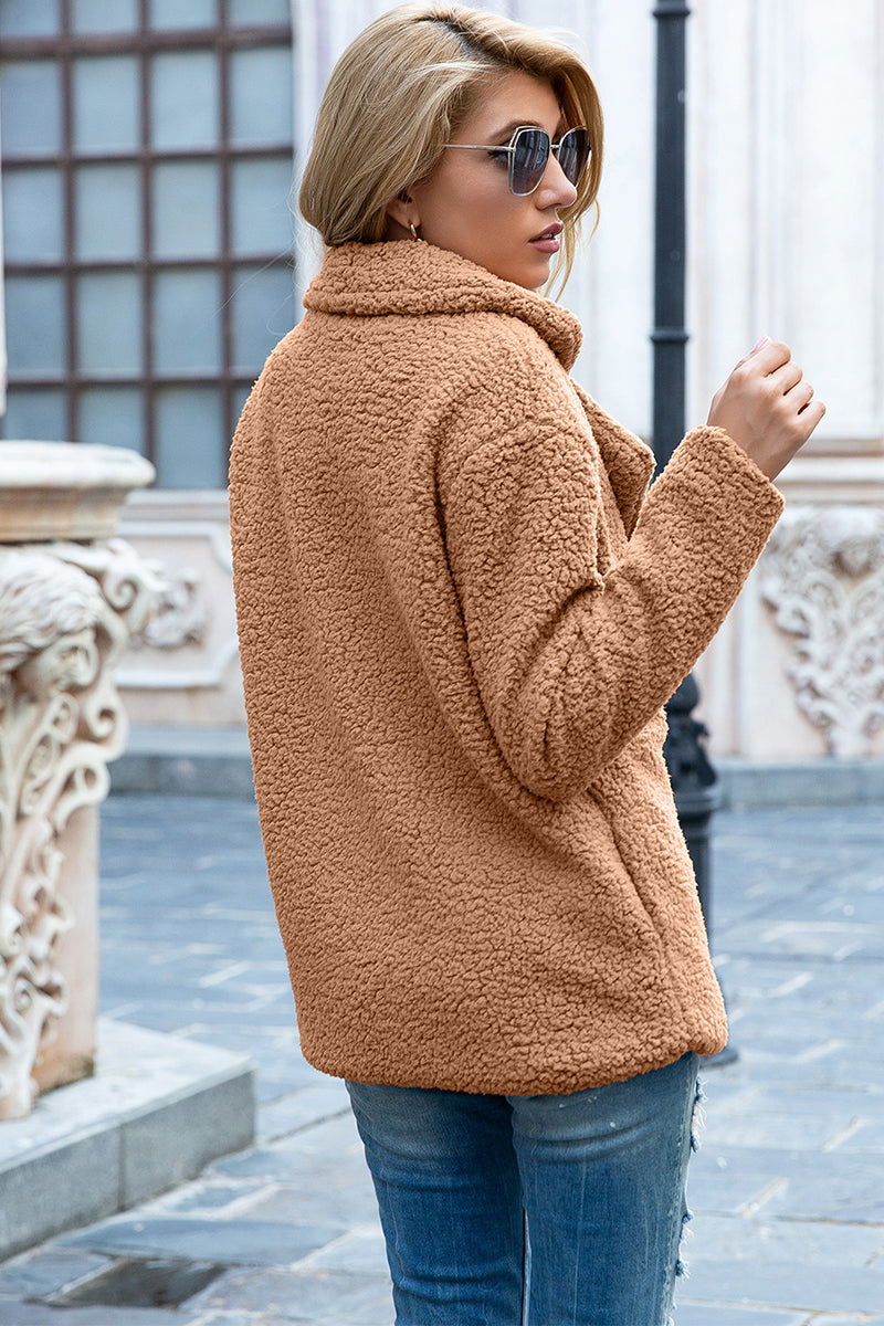 Drune | Full Size Reverskragen Sherpa Mantel
