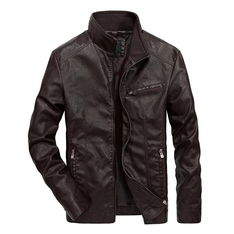 Drune | Lederjacke für Herren Frühlingsjacke mit Reißverschluss