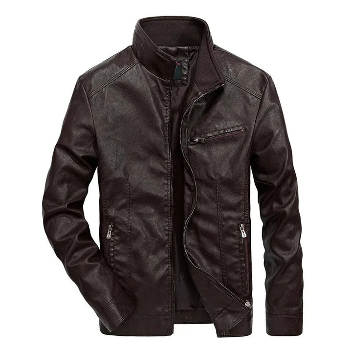 Drune | Lederjacke für Herren Frühlingsjacke mit Reißverschluss