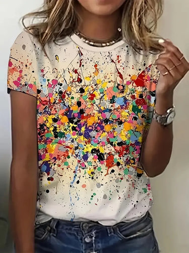 Drune | T-Shirt mit Rundhalsausschnitt und Bunter Druck