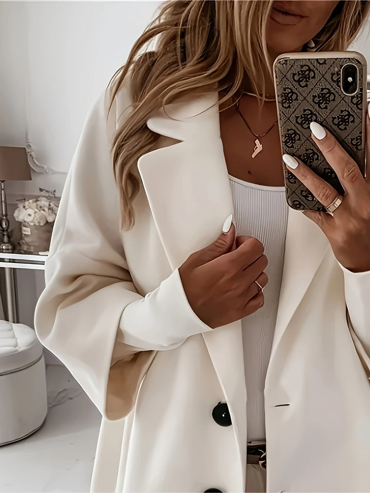 Drune | Eleganter Mantel mit Großen Knöpfen Polyester Klassisch und Schick