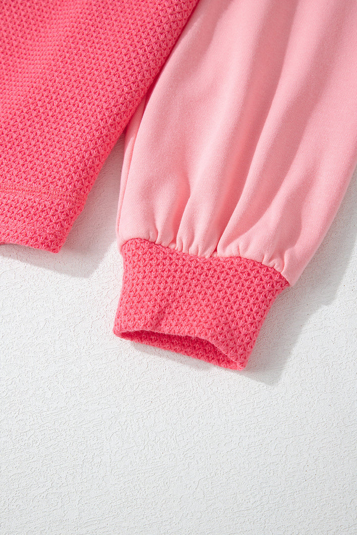Drune | Zweifarbige Waffelstrickhemdjacke Baumwollmischung Lebendiger Komfort