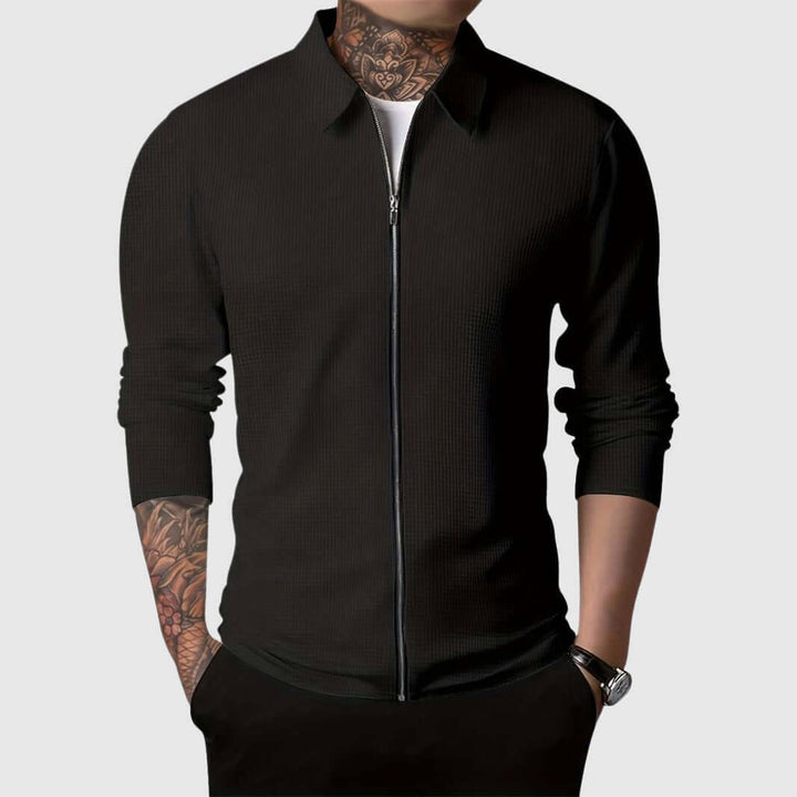 Drune | Herren Waffelstrick Zip-Up Jacke