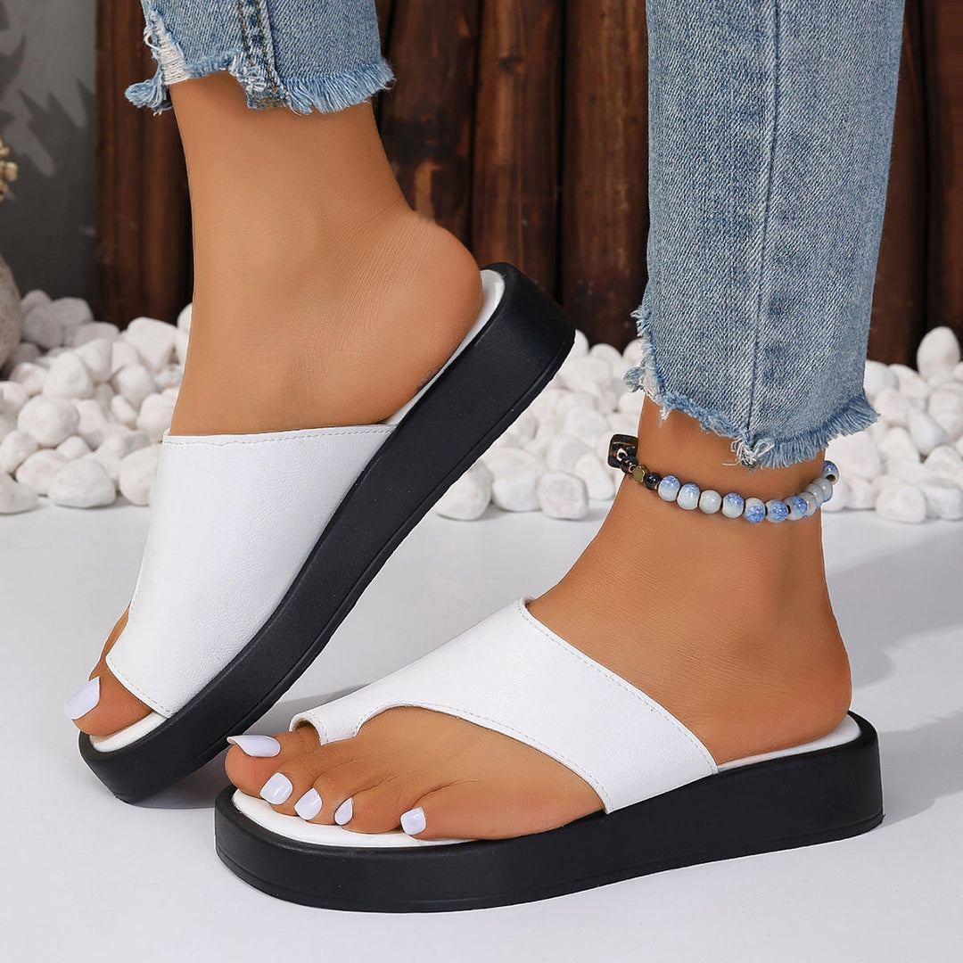 Drune Sommer-Clip-Sandalen mit dicker Sohle