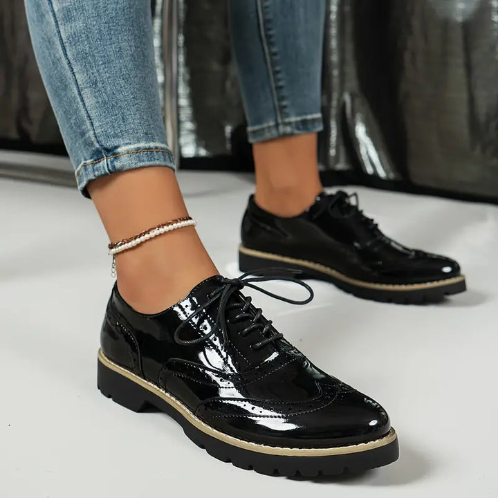 Drune | Lackschuhe Im Oxford-Stil mit Klobiger Sohle für Damen