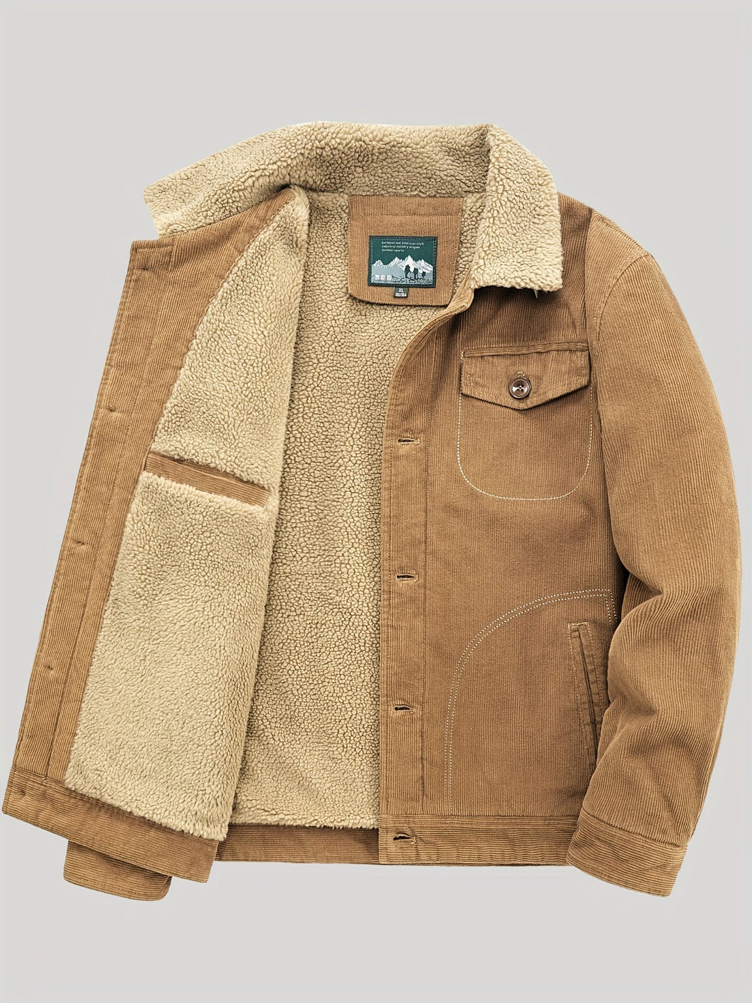 Drune | Fleece-Knopf Outdoorjacke Leicht Mit Brusttasche Für Herren - Perfekt für Outdoor-Aktivitäten