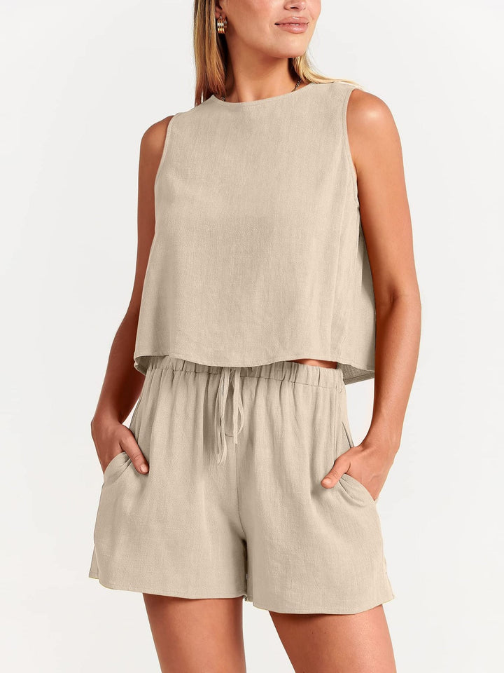 Drune | Zweiteiliges Set aus ärmellosem Oberteil und Shorts