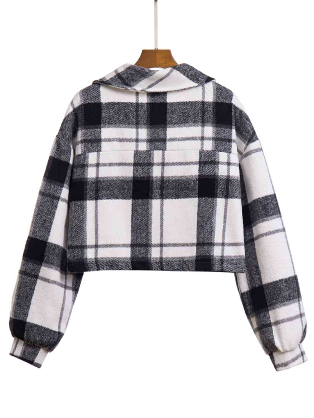 Drune | Karierter Knopf-Front-Jacke mit Taschen