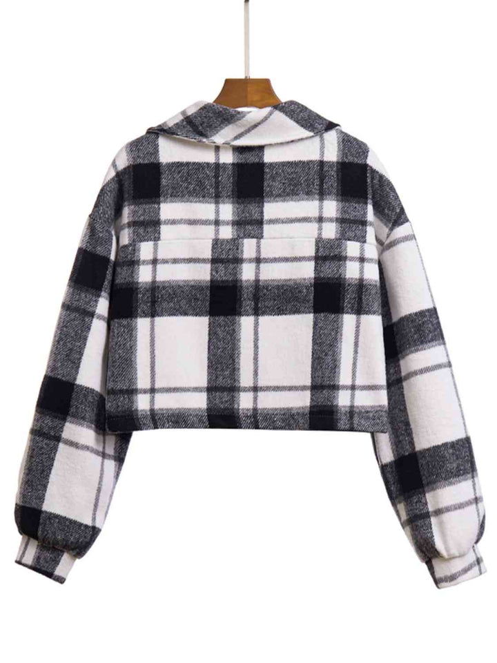 Drune | Karierter Knopf-Front-Jacke mit Taschen
