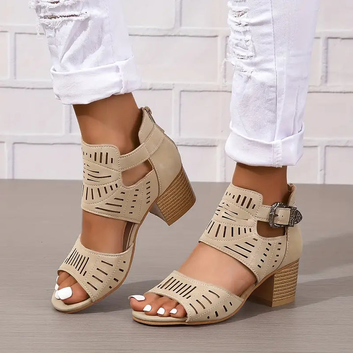 Drune | Damensandalen mit Dickem Absatz
