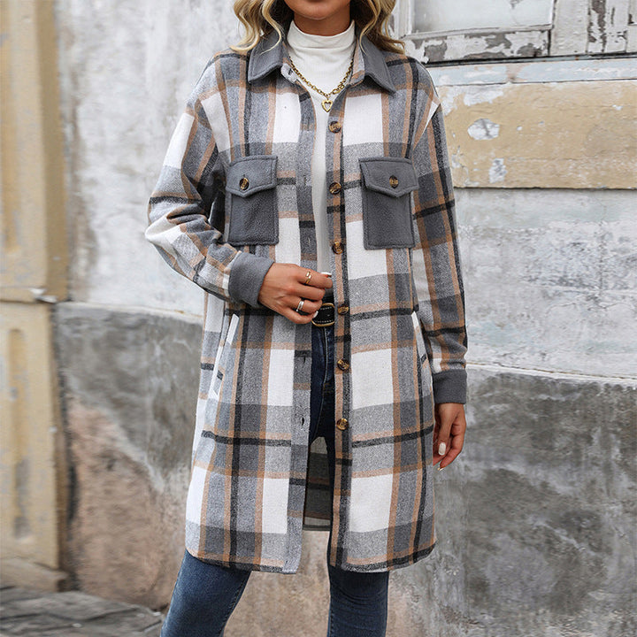 Drune | Karierter Button-Up-Jacke
