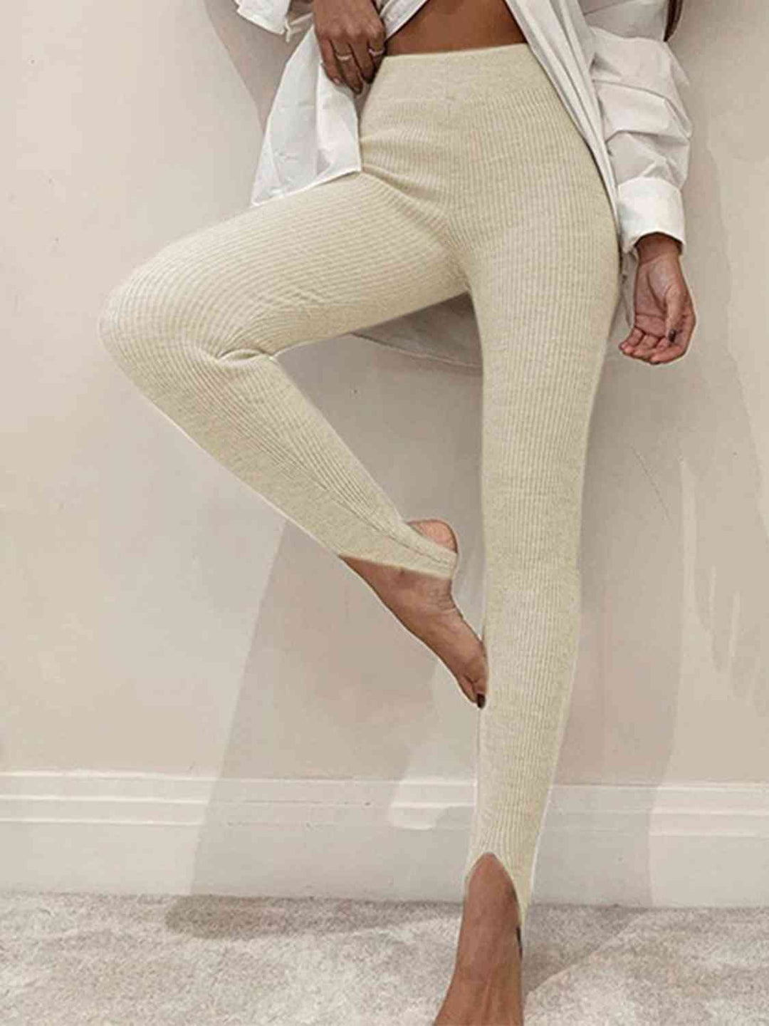 Drune | Geripptes Mittel Taillen Leggings