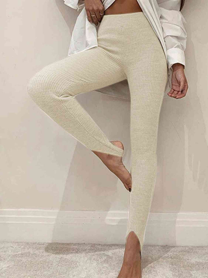 Drune | Geripptes Mittel Taillen Leggings
