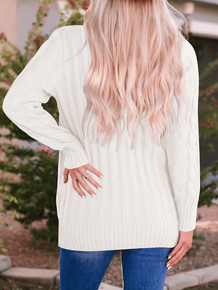 Drune | Offener Strickcardigan mit Zopfmuster