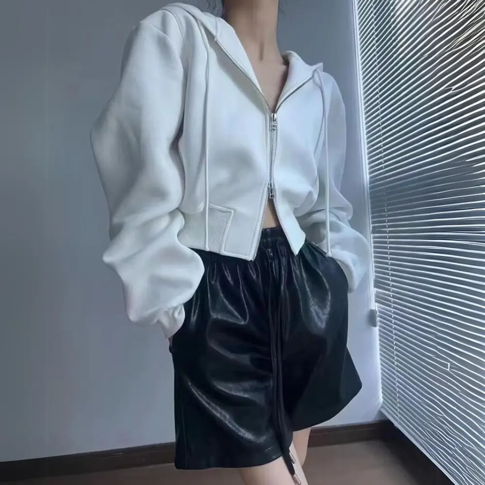 Drune | Cropped Zip-Up Hoodie