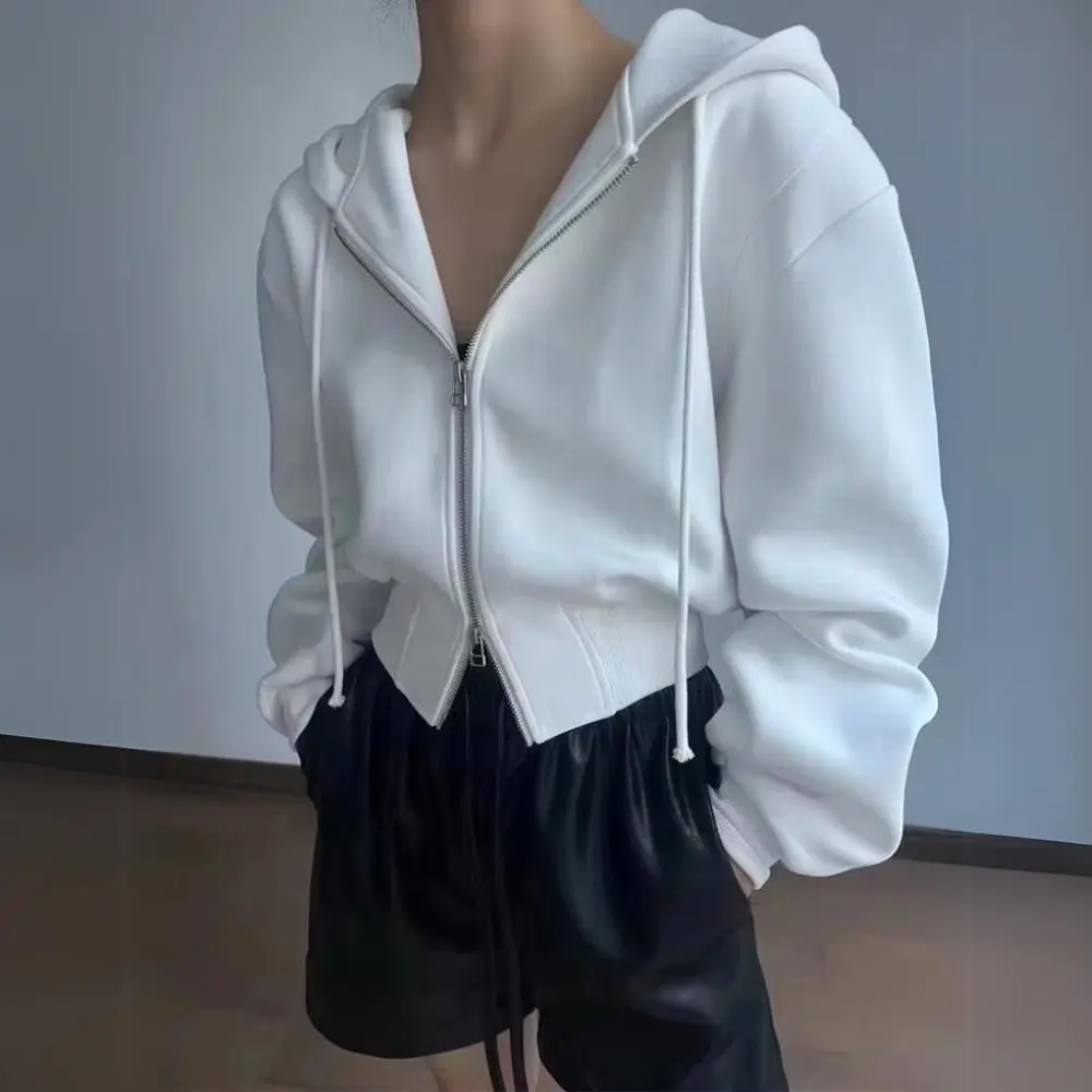 Drune | Cropped Zip-Up Hoodie