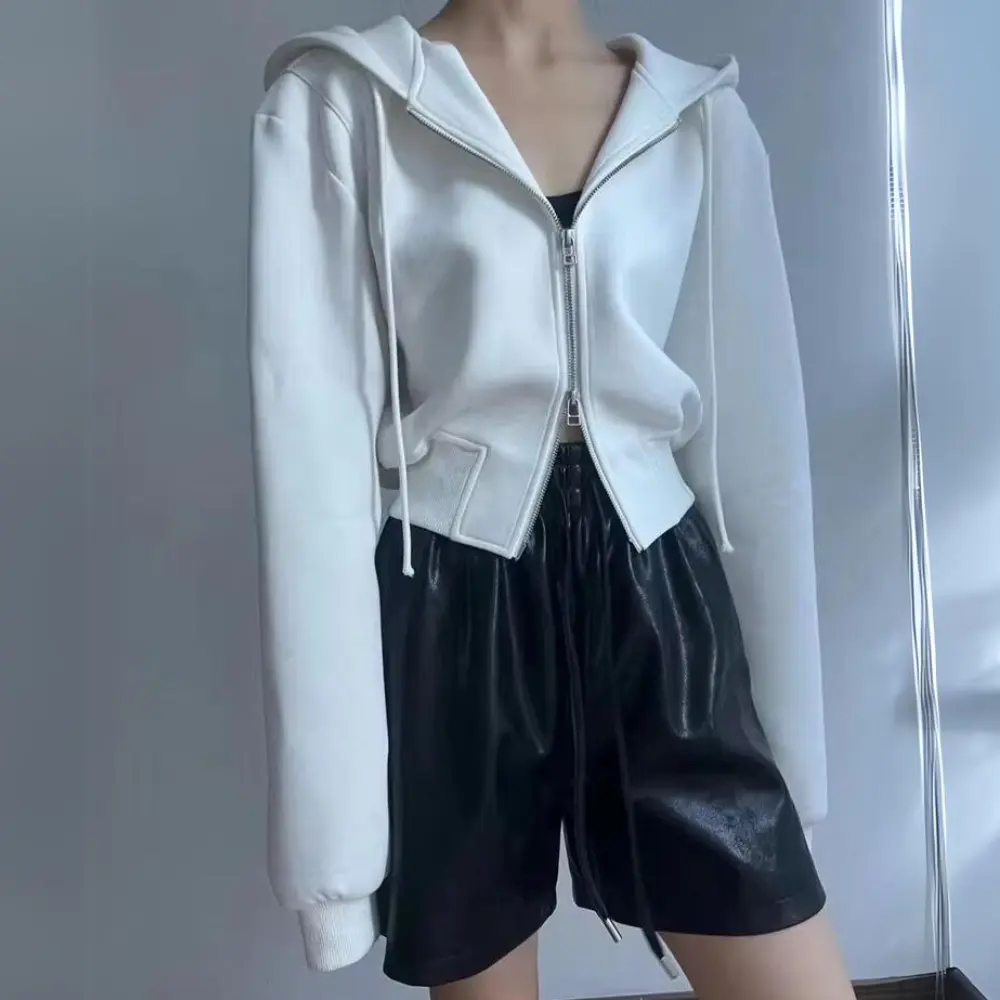Drune | Cropped Zip-Up Hoodie