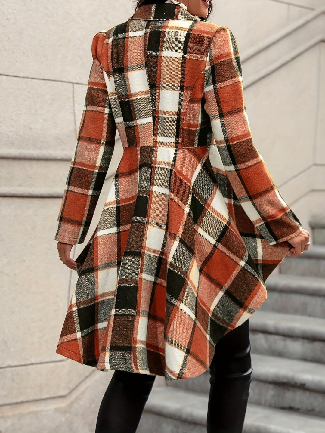 Drune | Mantel Braun - Weiß - Elegante Herbstjacke