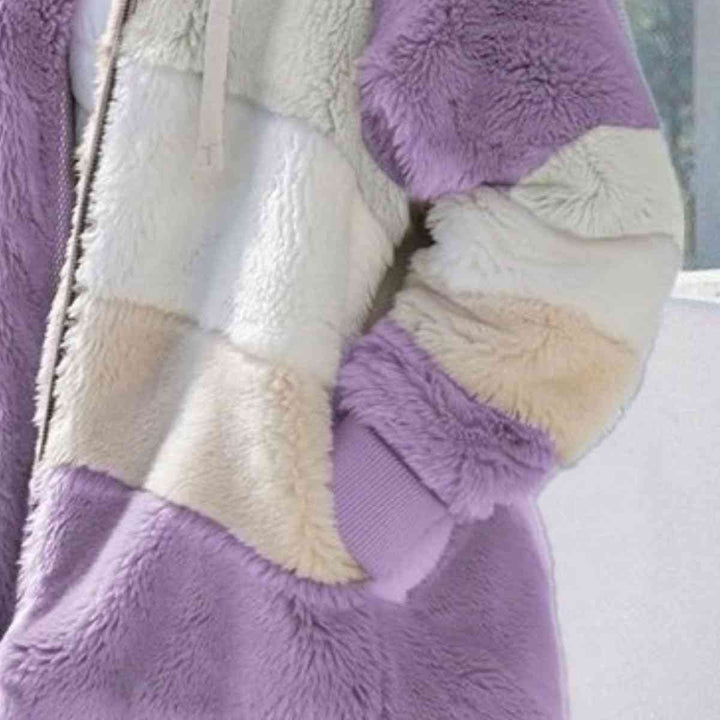 Drune | Color Block Zip-Up Kapuzenjacke