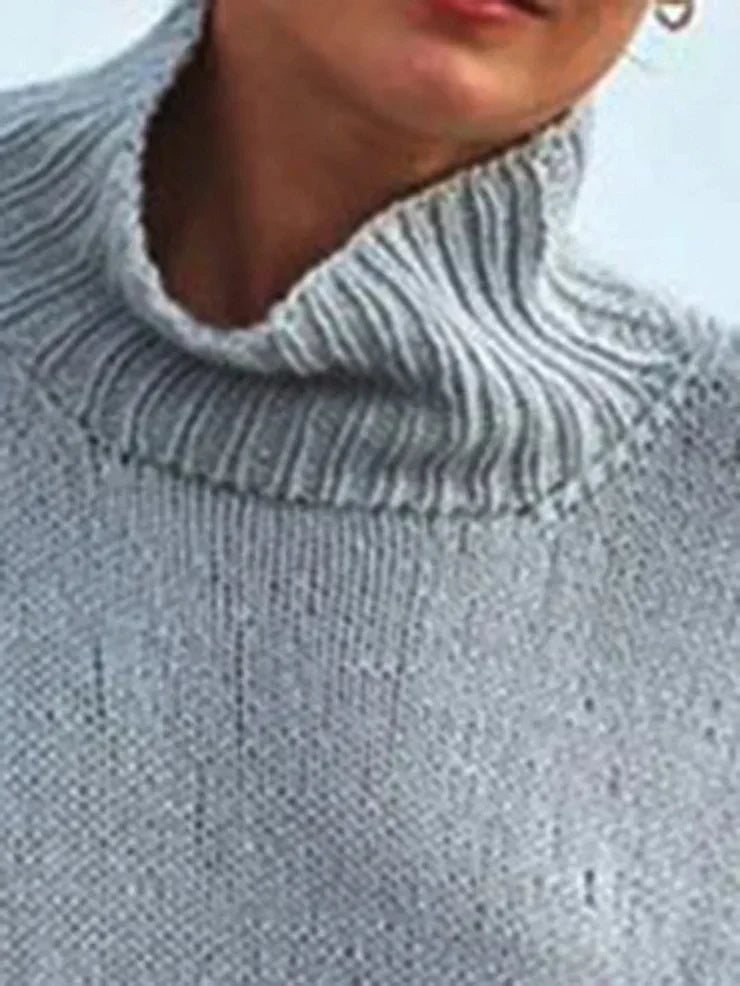 Drune | Auffälliger Einfarbiger Pullover mit Hohem Ausschnitt