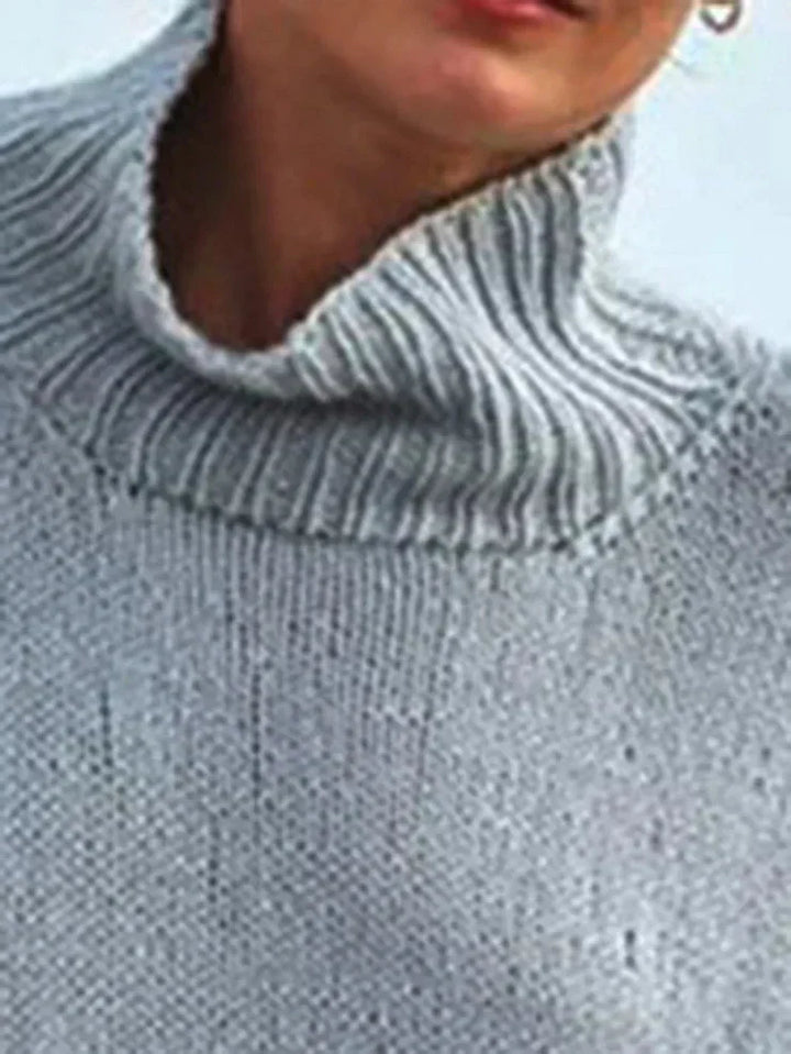 Drune | Auffälliger Einfarbiger Pullover mit Hohem Ausschnitt