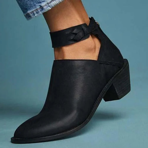 Drune | Bequeme Damenschuhe mit Absatz und Reißverschluss.