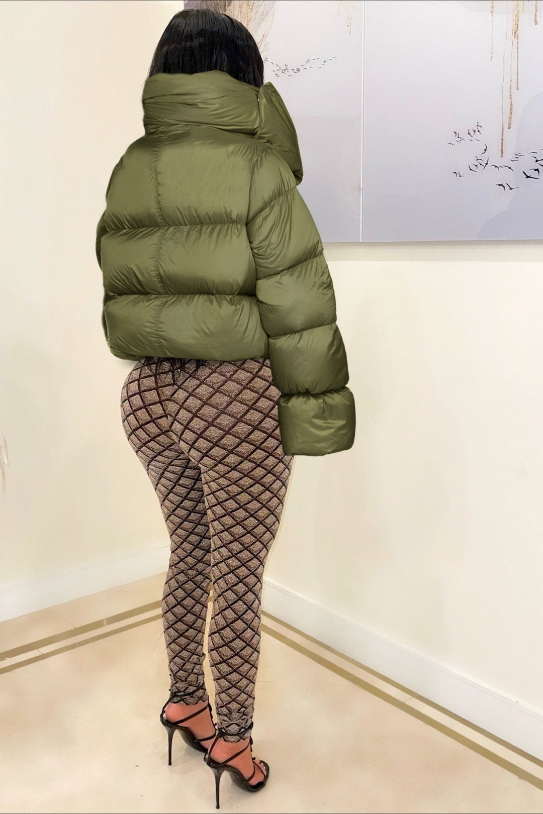 Drune | Hals-Schal-Kragen gesteppte Pufferjacke