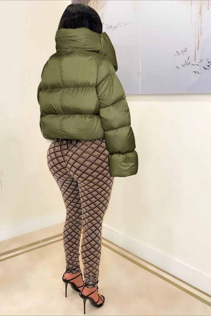 Drune | Hals-Schal-Kragen gesteppte Pufferjacke