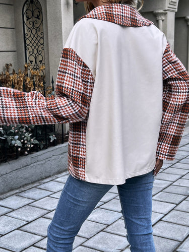 Drune | Karierte Kragenhals Fall-Schulter Jacke